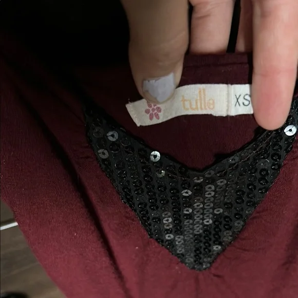 Tulle Red Sequin Dress - Picture 4 of 4